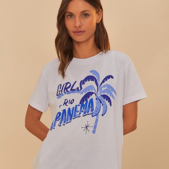 FARM Rio White and Blue Girls Ipanema Graphic Tee - Picture 4 of 5